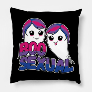 BooSexual Halloween Ghost BiSexual Cute Boo Ghosts Bi Sexual Pillow