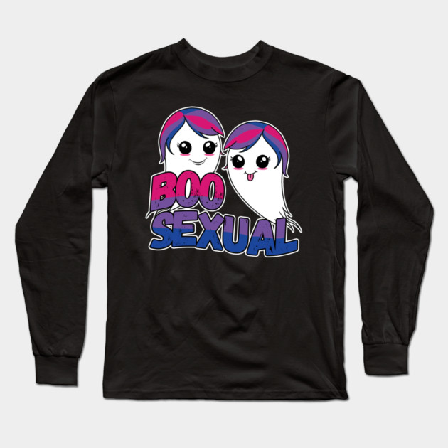 BooSexual Halloween Ghost BiSexual Cute Boo Ghosts Bi Sexual Long Sleeve T-Shirt by belownormal