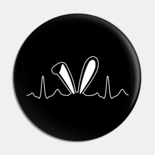 Bunny Pulse Rate Egg Hunt Festival Holiday Gift Pin