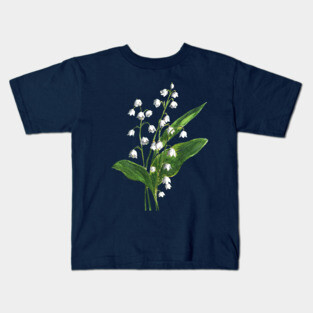 Lily of the valley Flowers Watercolor Painting Kids T-Shirt