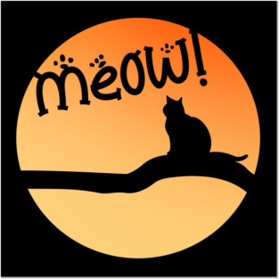 Harvest Moon Cat | Meow Posters and Art