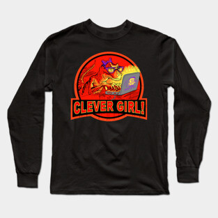 Clever Girl Computer Velociraptor Nerd Long Sleeve T-Shirt