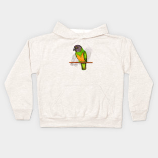 Senegal parrot watercolor Kids Hoodie