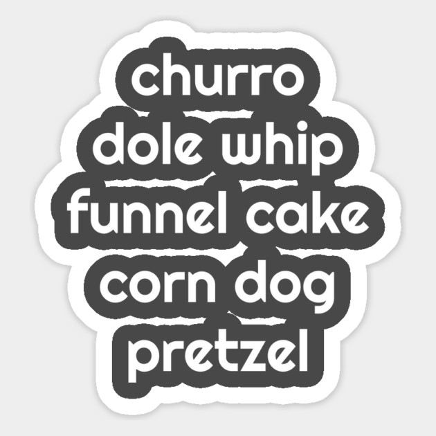 churro dole whip funnel cake corn dog pretzel Magnet by Stars Hollow Mercantile