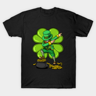 Dabbing Leprechaun Shirt Kids St Patricks Day Gift T-Shirt