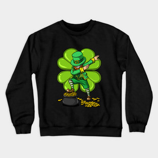 Dabbing Leprechaun Shirt Kids St Patricks Day Gift Crewneck Sweatshirt