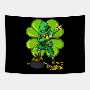 Dabbing Leprechaun Shirt Kids St Patricks Day Gift Tapestry