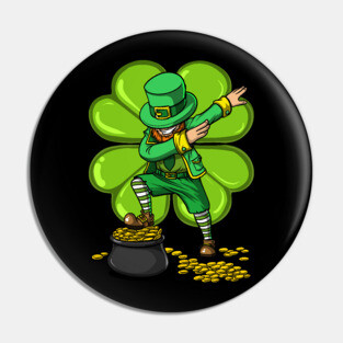 Dabbing Leprechaun Shirt Kids St Patricks Day Gift Pin