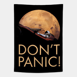 Don't Panic At Mars Tapestry