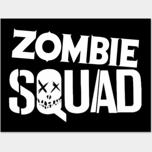 ZOMBIE SQUAD Logo (White) Posters and Art