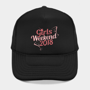 Girls Weekend 2018 Bridesmaid Shirt Cocktails Hat