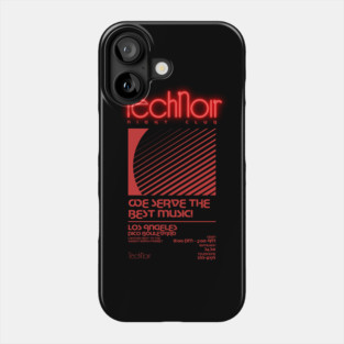 Retro 80s Technoir Nightclub Poster from the Terminator Movie Phone Case
