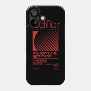 Retro 80s Technoir Nightclub Poster from the Terminator Movie Phone Case