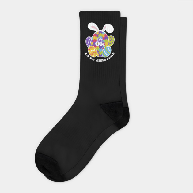 Autism Easter Bunny Egg Puzzle Awareness graphic Socks by creative