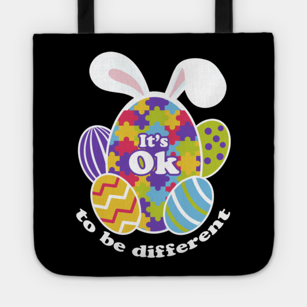 Autism Easter Bunny Egg Puzzle Awareness graphic Tote by creative