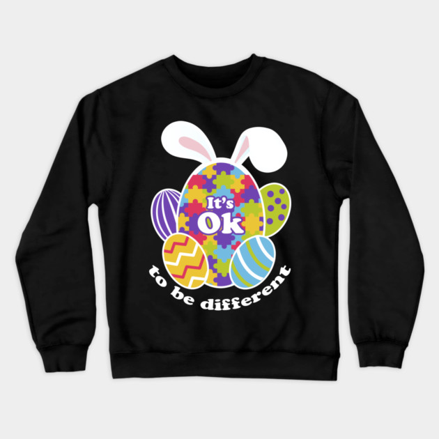 Autism Easter Bunny Egg Puzzle Awareness graphic Crewneck Sweatshirt by creative