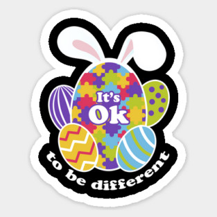 Autism Easter Bunny Egg Puzzle Awareness graphic Magnet