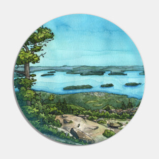 Cadilac Mountain View in Acadia National Park Pin