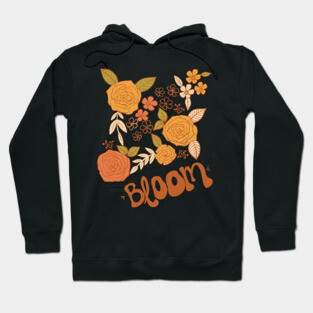 Retro Fall Florals, Retro Autumn Blooms, Trending Retro Flowers Design Hoodie