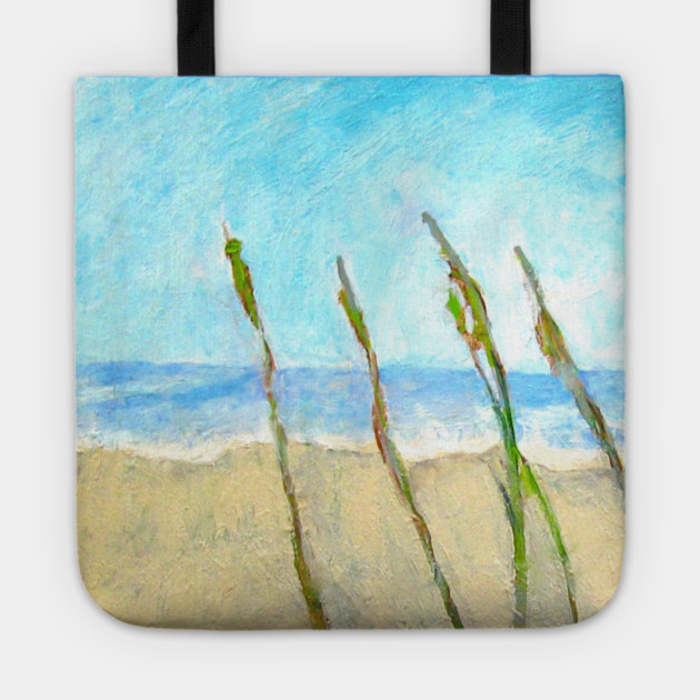 Sea Oats on the Dune – Imbressionist Coastal Beach Painting Tote by DonWillisJrArt