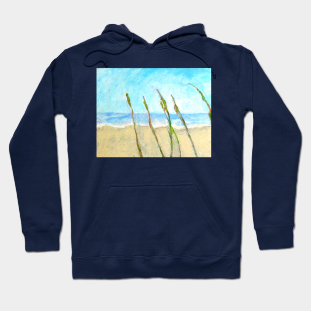 Sea Oats on the Dune – Imbressionist Coastal Beach Painting Hoodie by DonWillisJrArt