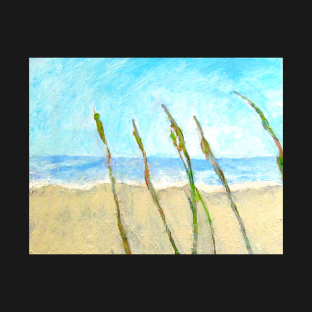 Sea Oats on the Dune – Imbressionist Coastal Beach Painting by DonWillisJrArt