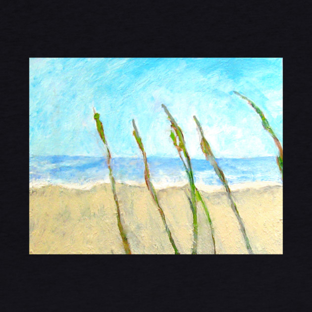 Sea Oats on the Dune – Imbressionist Coastal Beach Painting by DonWillisJrArt