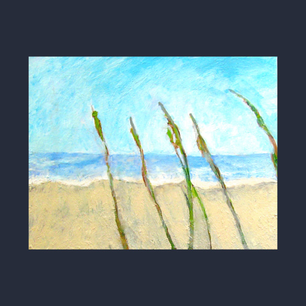 Sea Oats on the Dune – Imbressionist Coastal Beach Painting by DonWillisJrArt