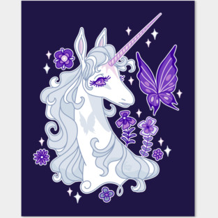 The Last Unicorn Portrait - Butterfly Whispers Posters and Art