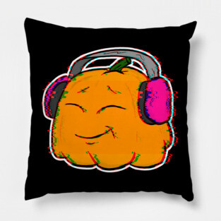 Vibe Halloween Glitch Anime Beat Lofi Vibes Pumpkin Pillow
