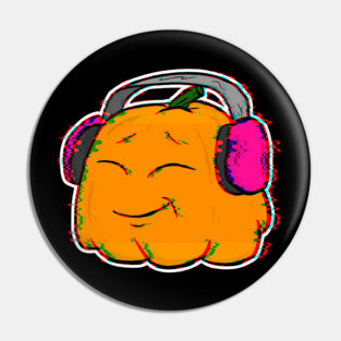 Vibe Halloween Glitch Anime Beat Lofi Vibes Pumpkin Pin
