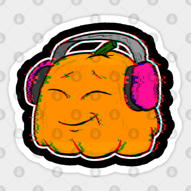 Vibe Halloween Glitch Anime Beat Lofi Vibes Pumpkin Sticker by belownormal