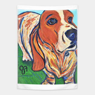 Basset Hound Full Composition Tapestry