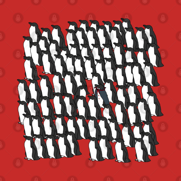 Funny Halloween Horror with Vampire Penguin in Antarctica by ellenhenryart