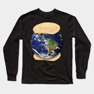 Earth Sandwich Funny Random Design Long Sleeve T-Shirt