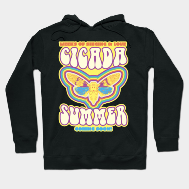 Cicada Summer Retro Vintage Art Meme design Hoodie by creative
