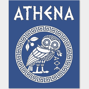 Athena Greek Goddess of Wisdom and War Athenian Owl Symbol Posters and Art