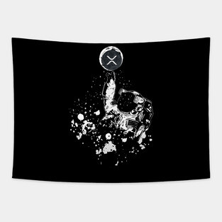 XRP Cryptocurrency Blockchain Tech Astronaut XRP To The Moon Tapestry