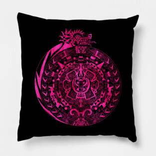 circle calendar in aztec mandala pattern arts Pillow