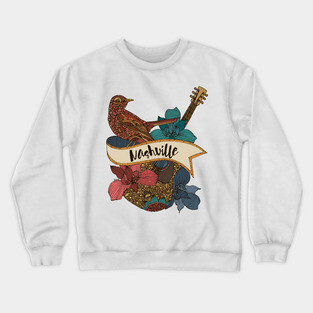 Nashville - Guitar - Mockingbird Crewneck Sweatshirt