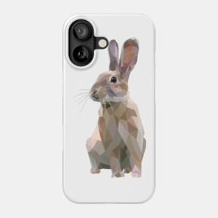 Brown Bunny. Rabbit. Geometric. Lowpoly. Illustration. Digial Art. Phone Case