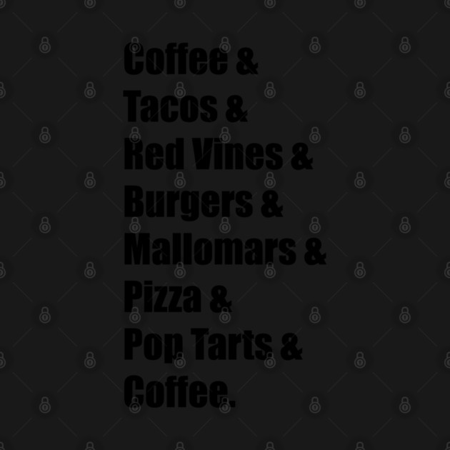 Gilmore Girls Food List by Stars Hollow Mercantile