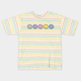 Five Funny Smiley Face Drawings Kids T-Shirt