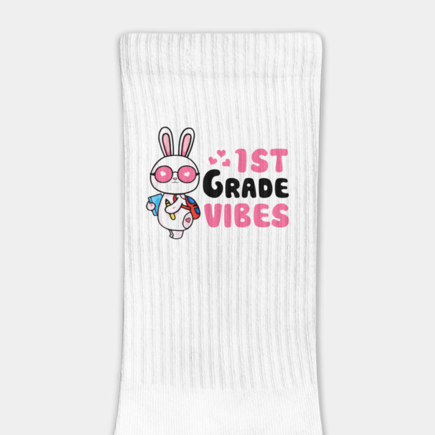 First 1st Grade Vibes Rabbit Bunny Lover for Kids Happy First Day of School by Tshirtiz