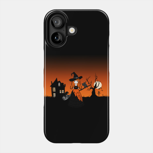 The Witching Hour Orange Cheeky Witch® Phone Case by Cheeky Witch