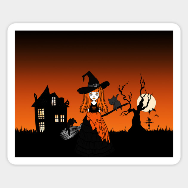 The Witching Hour Orange Cheeky Witch® Sticker by Cheeky Witch