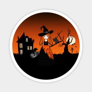 The Witching Hour Orange Cheeky Witch® Magnet