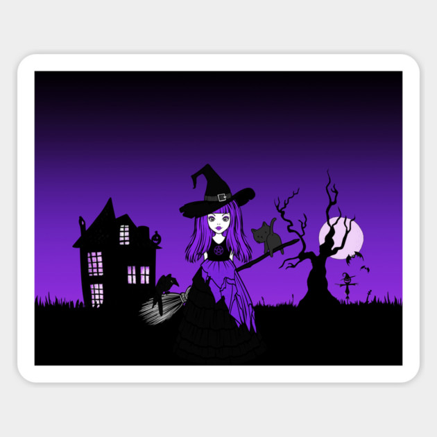 The Witching Hour! Purple Wiccan Pagan Cheeky Witch® Sticker by Cheeky Witch