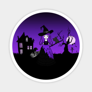The Witching Hour! Purple Wiccan Pagan Cheeky Witch® Magnet