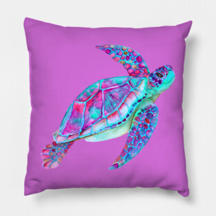 Swimming Sea Turtle Pillow